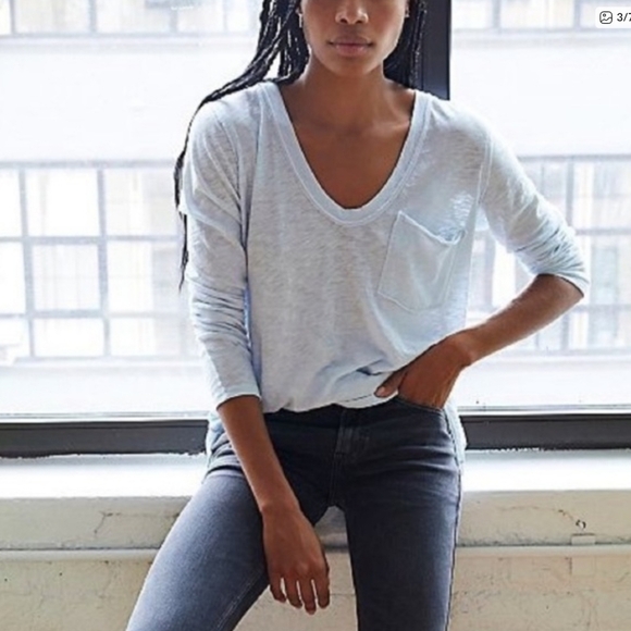 NWT We The Free People Betty Long Sleeve Basic Tee - Picture 3 of 10